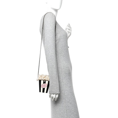 Chanel Resin Pearl Crystal Popcorn Bucket Minaudiere Black White Pink 2 of 12