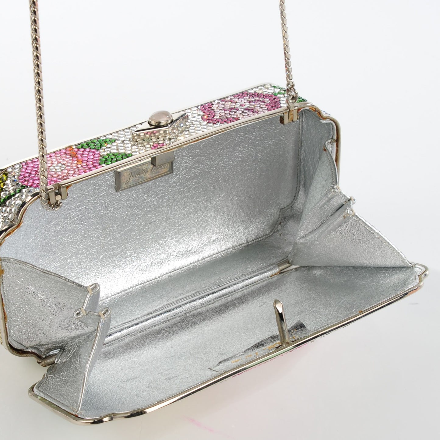 Swarovski Crystal Floral Miniaudiere Clutch