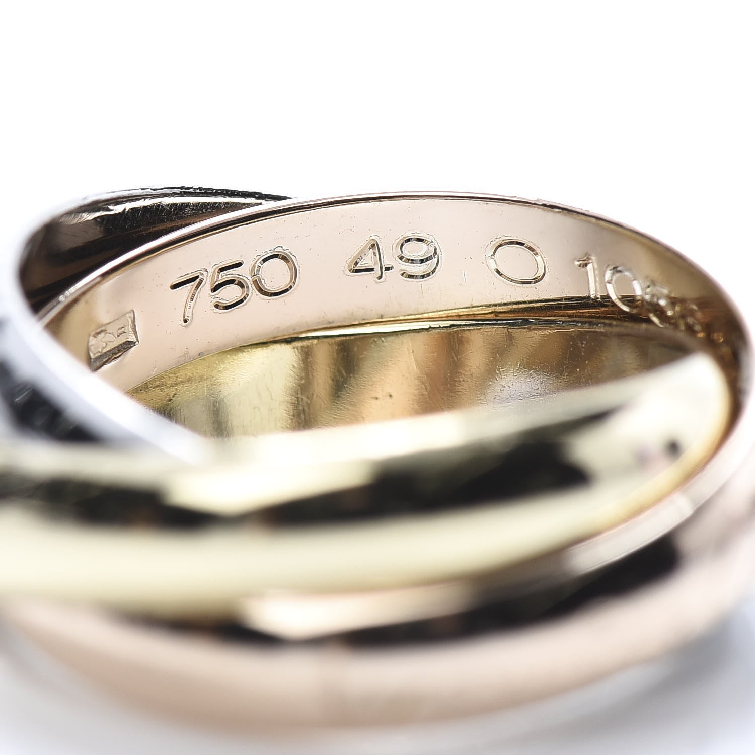 Cartier 18K Pink Yellow White Gold Classic Les Must De Trinity Ring 49 4.75 5 of 7