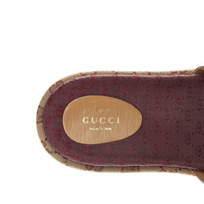 Gucci Canvas GG Monogram Angelina Platform Slide Sandals 40 Beige Ruggine 7 of 10
