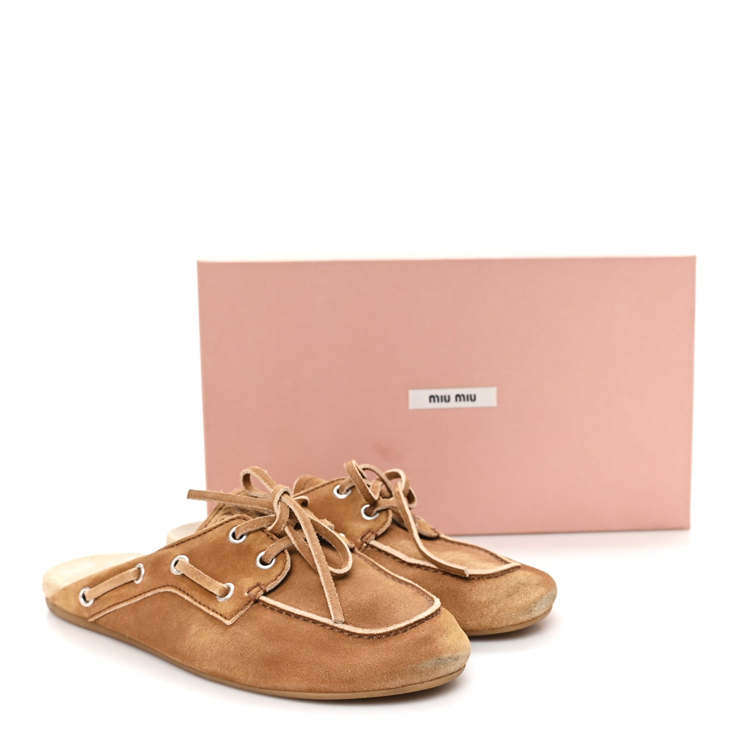 Faded Suede Deck Mules 38 Cinnamon