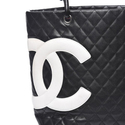 Chanel Calfskin Quilted Large Cambon Tote Black White 15 of 15