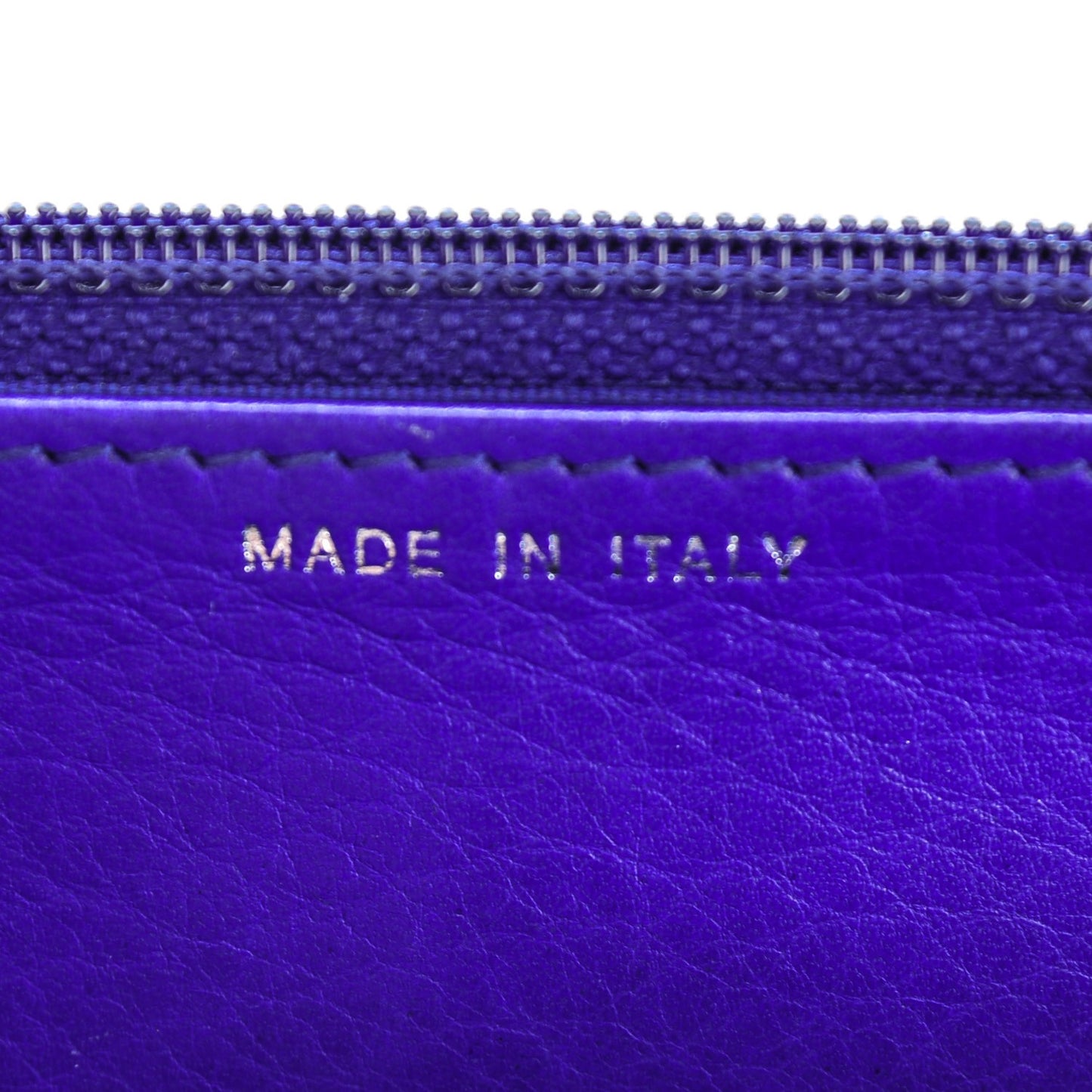 Calfskin Quilted Fancy CC Wallet On Chain WOC Blue