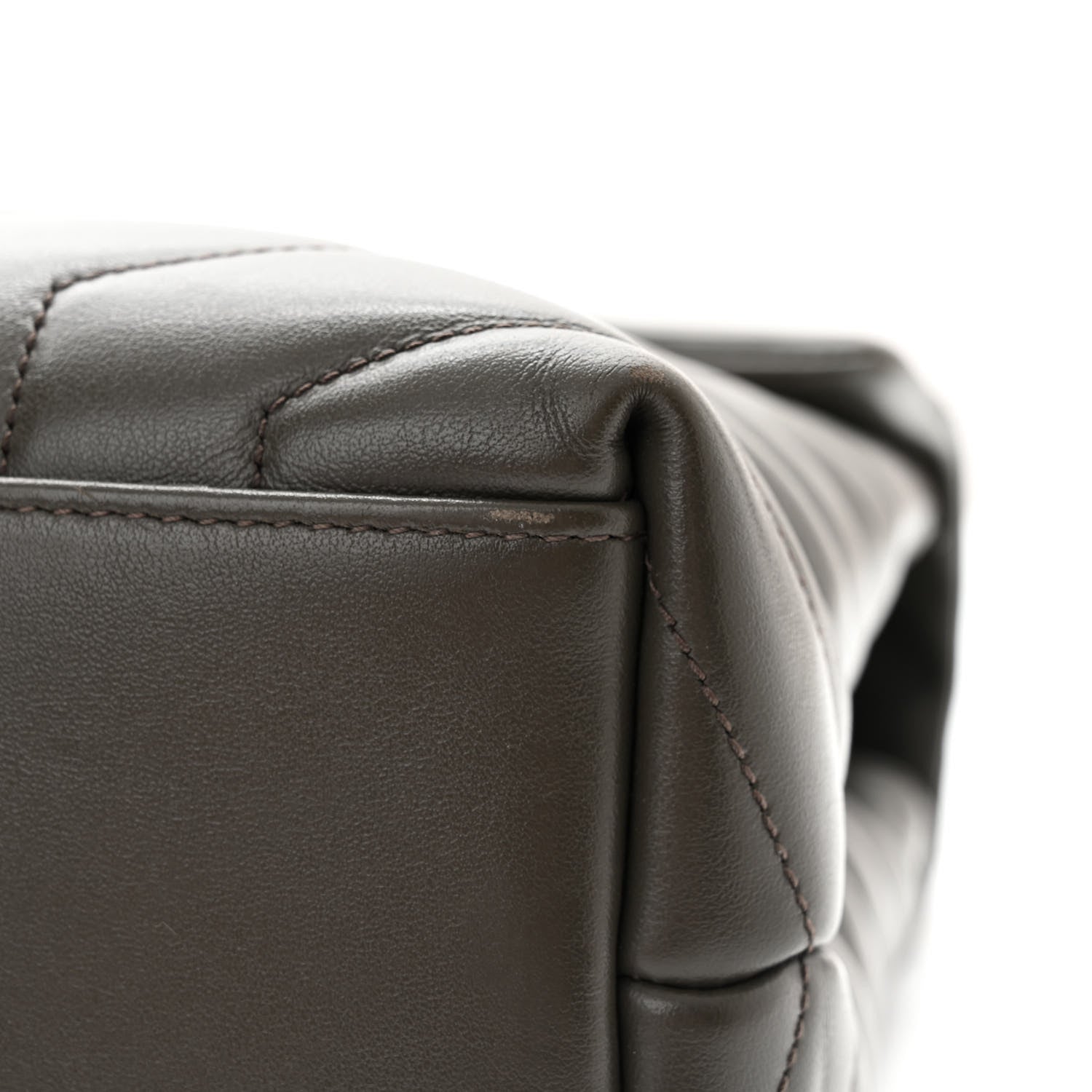 Saint Laurent Calfskin Y Quilted Monogram Medium Loulou Chain Satchel Soil Brown 13 of 14