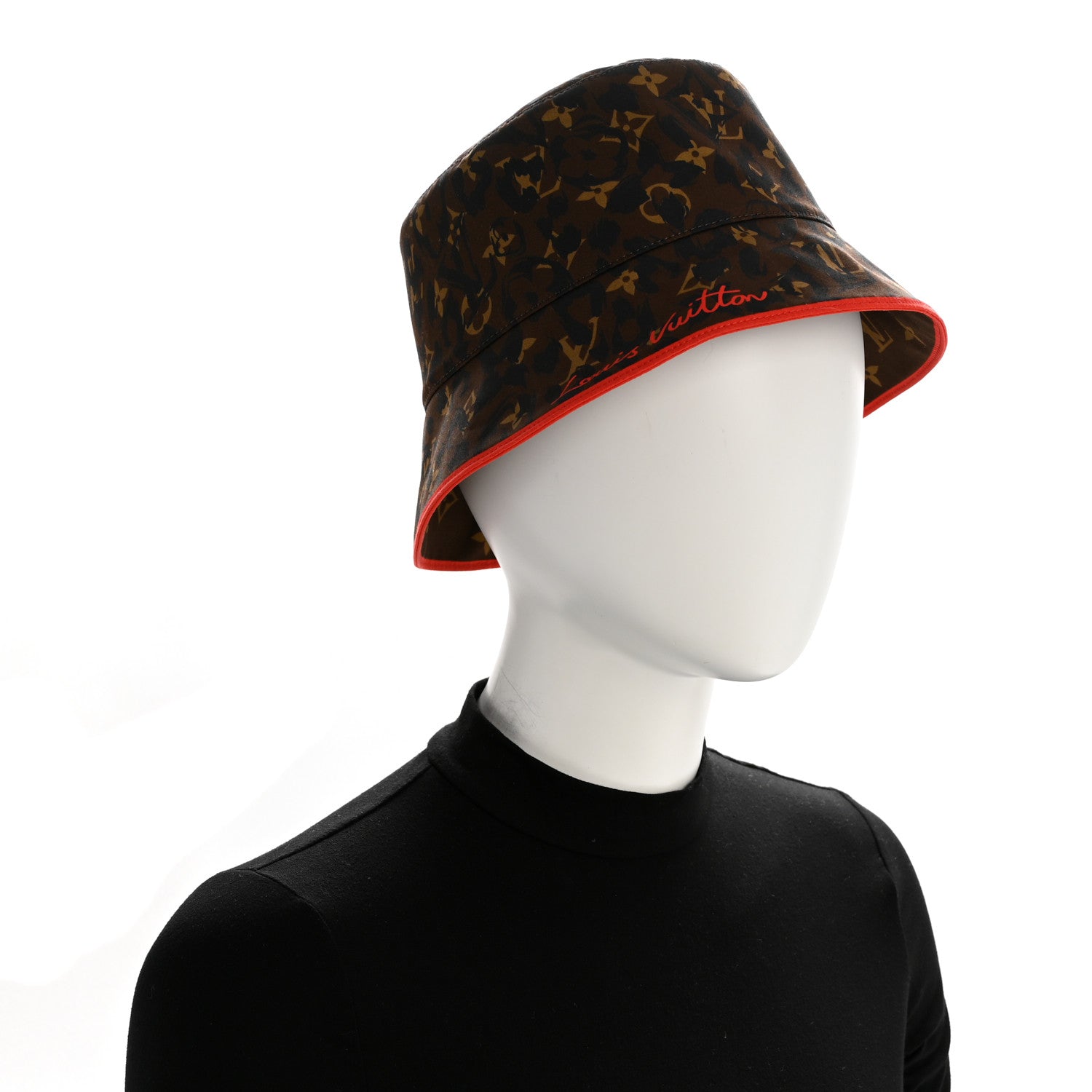 Louis Vuitton Cotton LV Safari Bucket Hat S Black Red 2 of 9