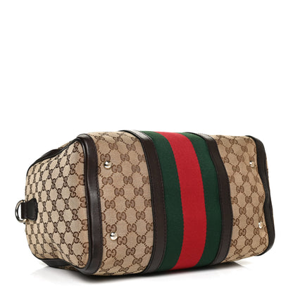 Gucci Monogram Vintage Web Medium Boston Dark Brown 4 of 16