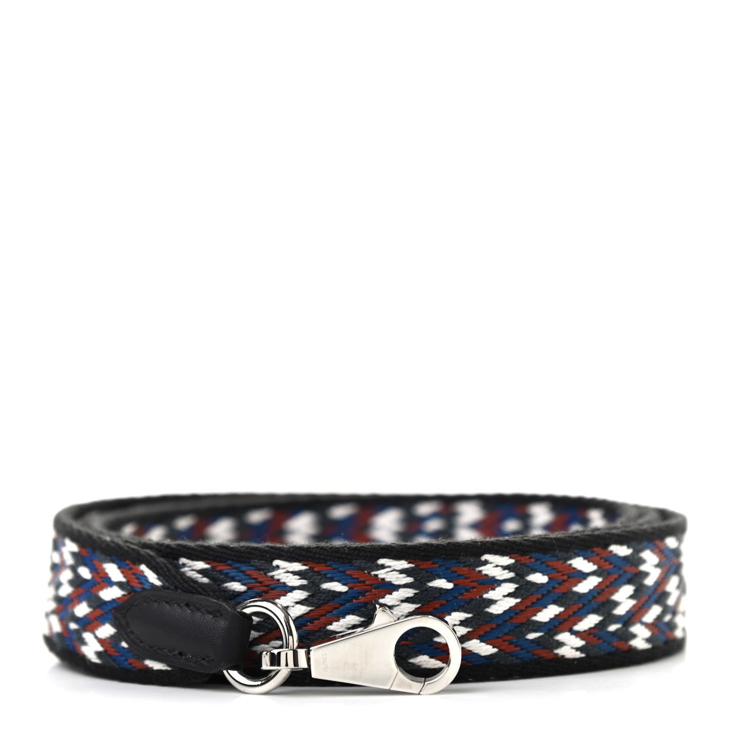 Hermes Toile Swift 25mm Sangle Cavale Shoulder Strap Black White Deep Blue 1 of 6