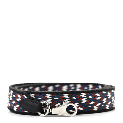 Hermes Toile Swift 25mm Sangle Cavale Shoulder Strap Black White Deep Blue 1 of 6