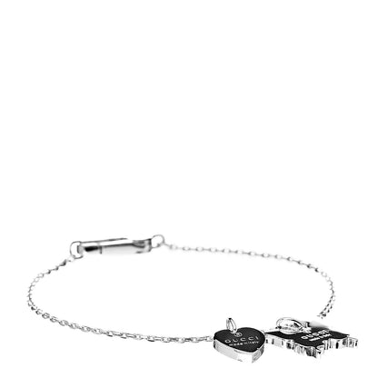 Gucci Sterling Silver Trademark Heart Butterfly Bracelet 1 of 4