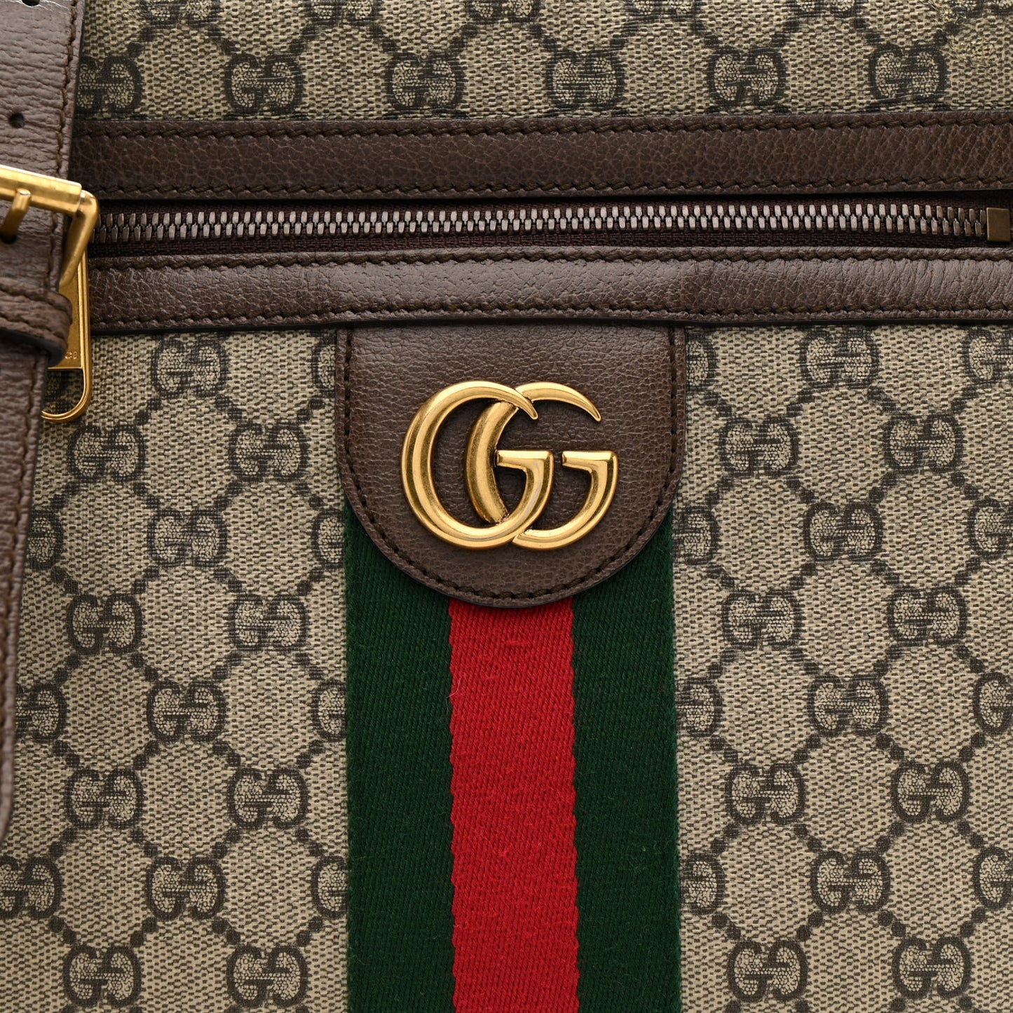 GG Supreme Monogram Web Small Ophidia Messenger Bag Brown
