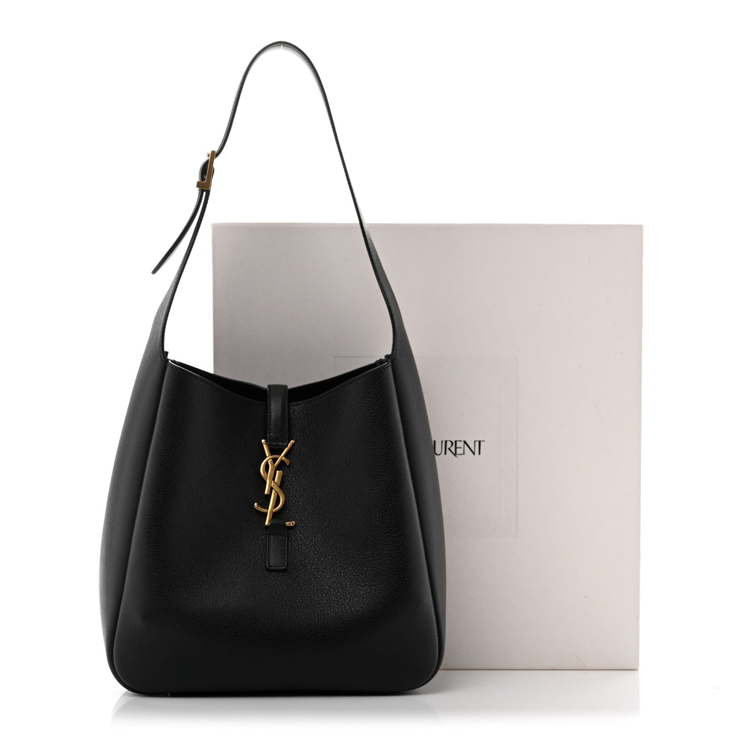 Saint Laurent Grained Calfskin Small Le 5 A 7 Soft Hobo Black 12 of 12