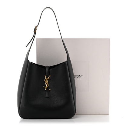 Saint Laurent Grained Calfskin Small Le 5 A 7 Soft Hobo Black 12 of 12