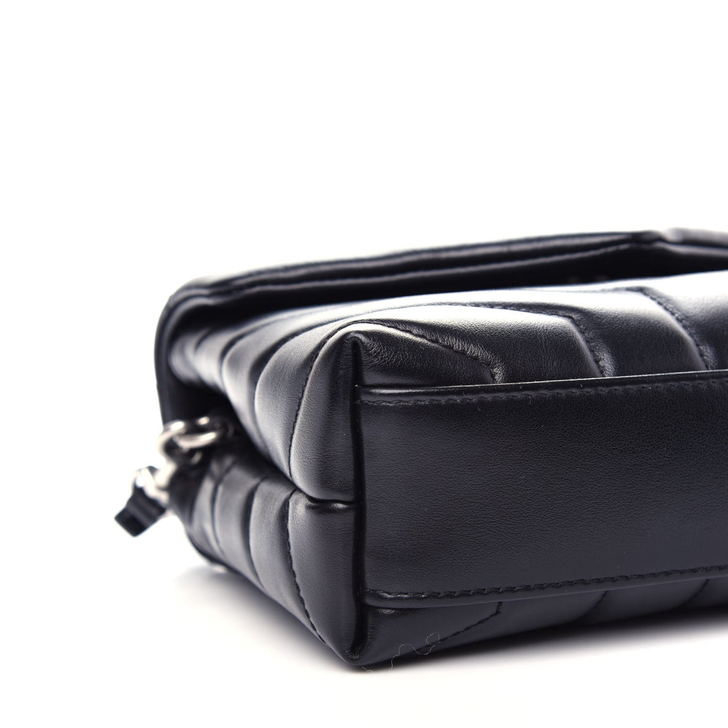 Calfskin Y Quilted Monogram Toy Loulou Crossbody Bag Black