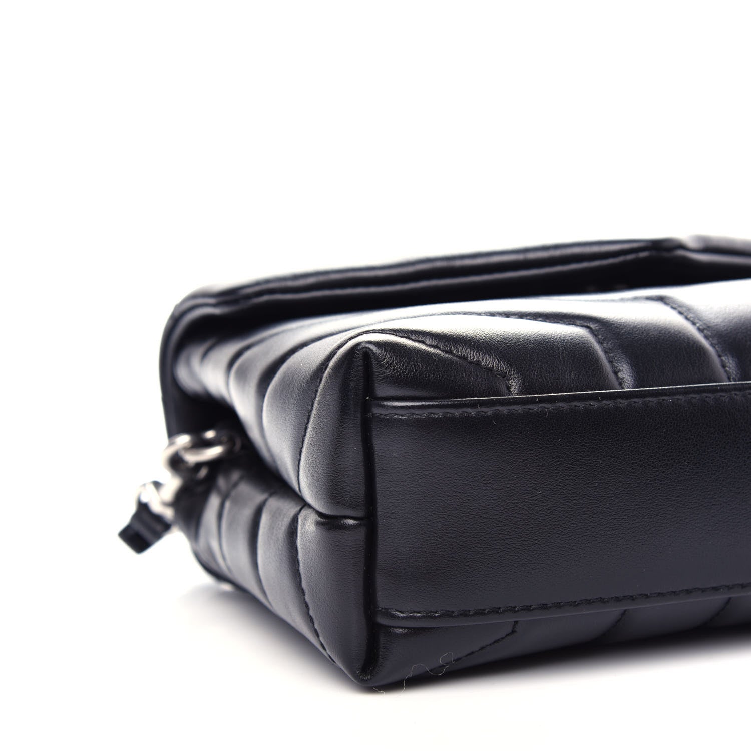 Saint Laurent Calfskin Y Quilted Monogram Toy Loulou Crossbody Bag Black 10 of 13