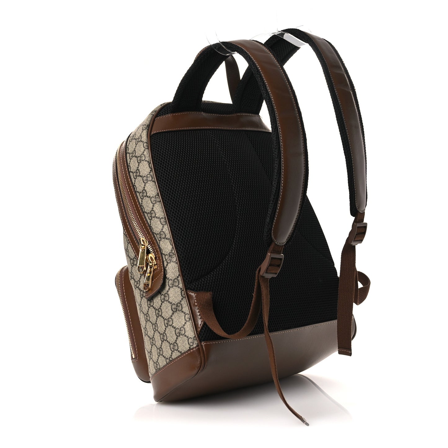 GG Supreme Monogram Textured Calfskin Retro Interlocking G Backpack Brown Beige