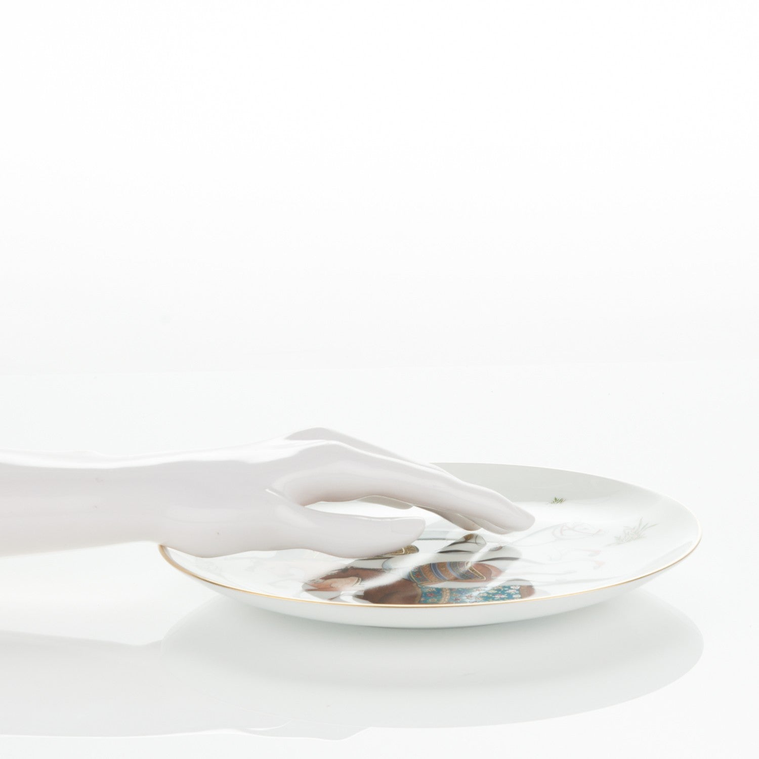 Hermes Porcelain Cheval D'Orient Dessert Plate Set of 2 2 of 5