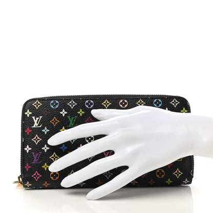 Louis Vuitton Monogram Multicolor Zippy Wallet Black Violet 2 of 6