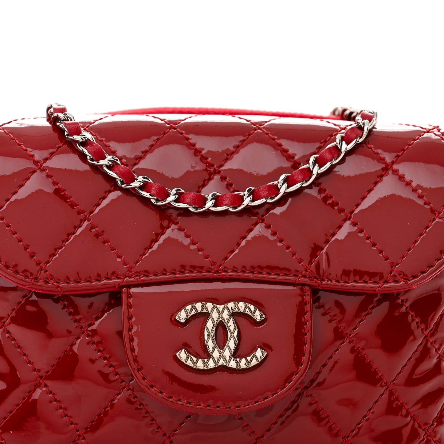 Patent Brilliant Mini Flap WOC Bag Red