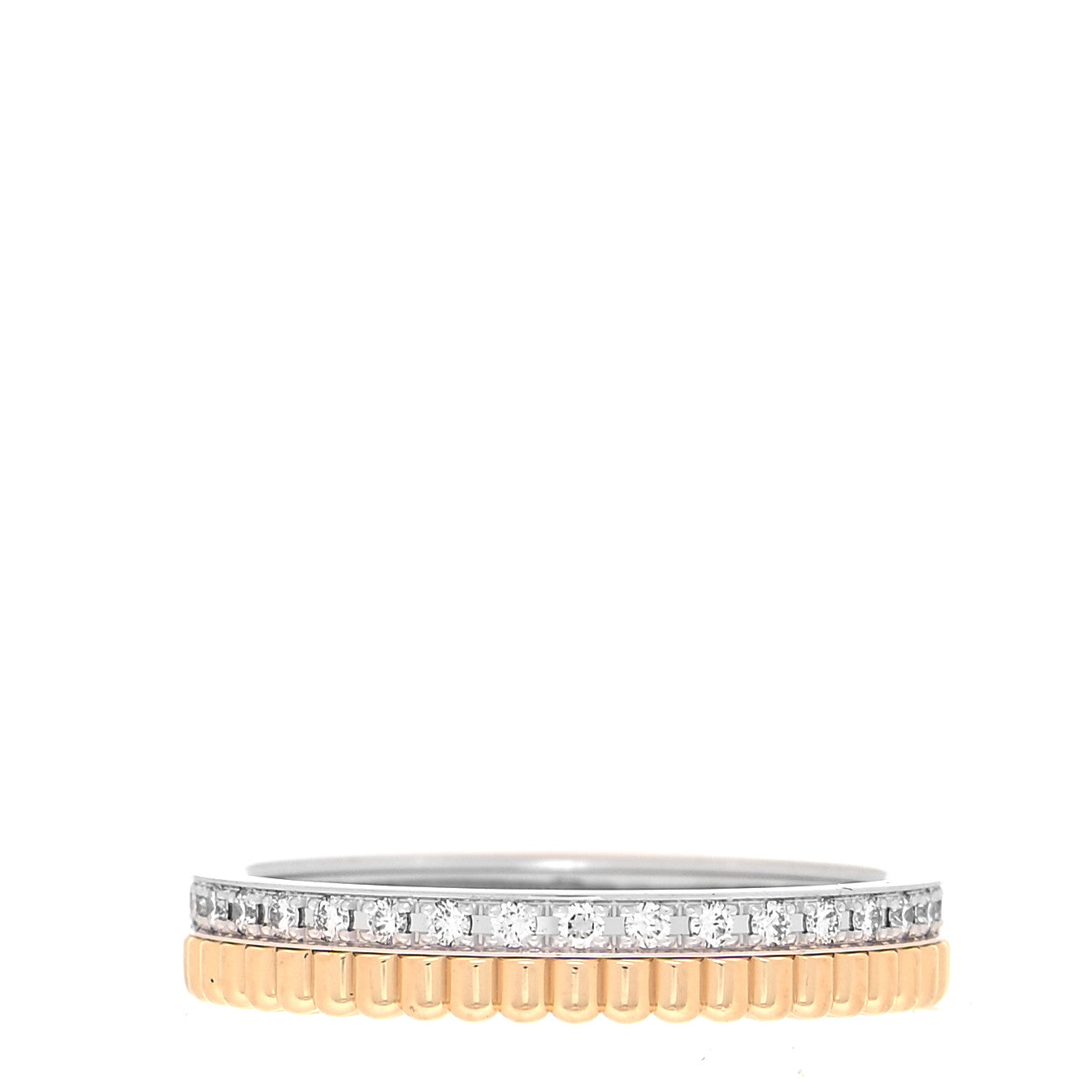 18K Yellow White Gold Diamond Quatre Radiant Wedding Band Ring 54 7