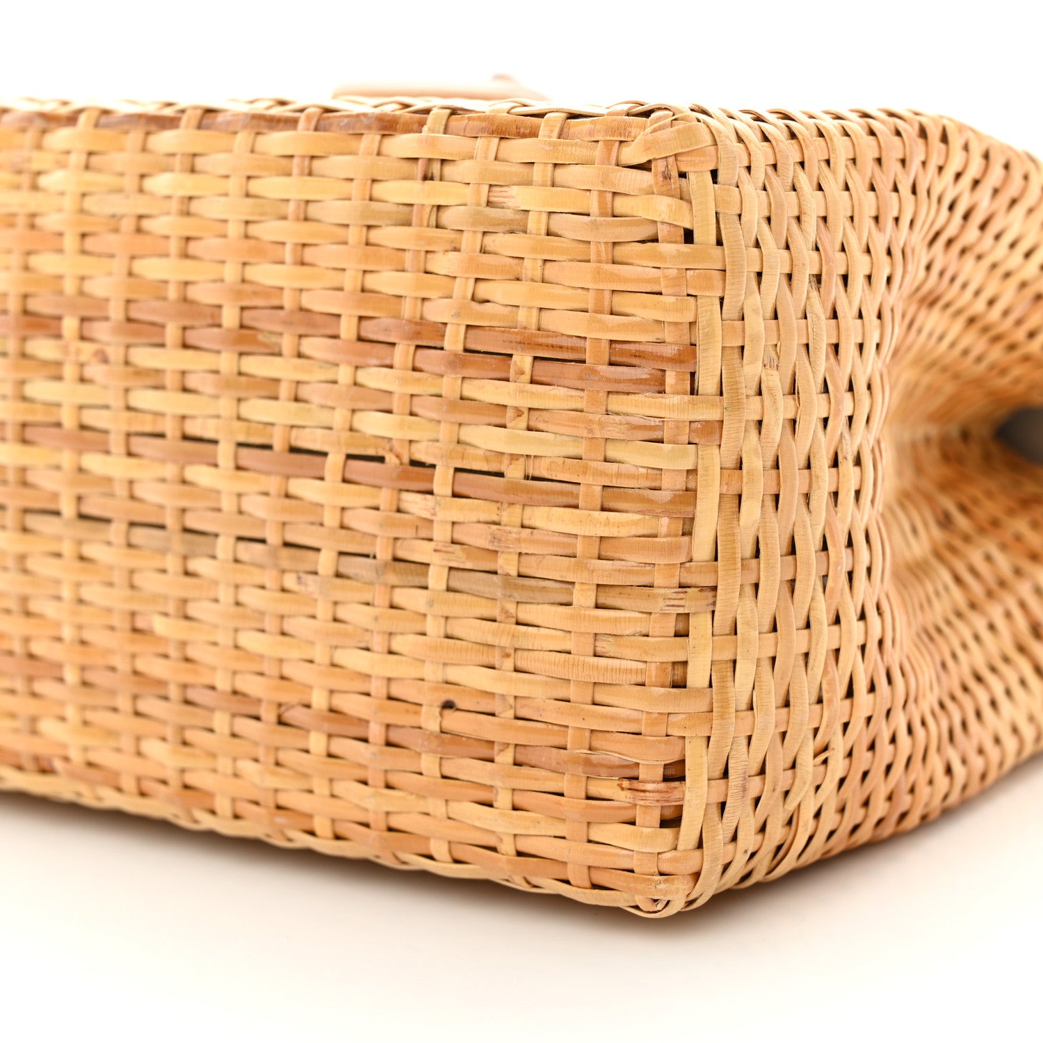 Chanel Calfskin Rattan Basket Flap Shoulder Bag White 10 of 15