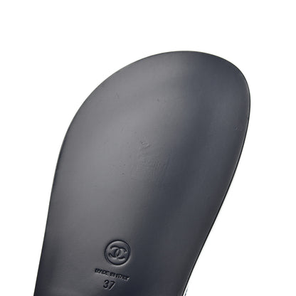 Chanel Velvet Velcro Dad Sandals 37 Grey 10 of 11