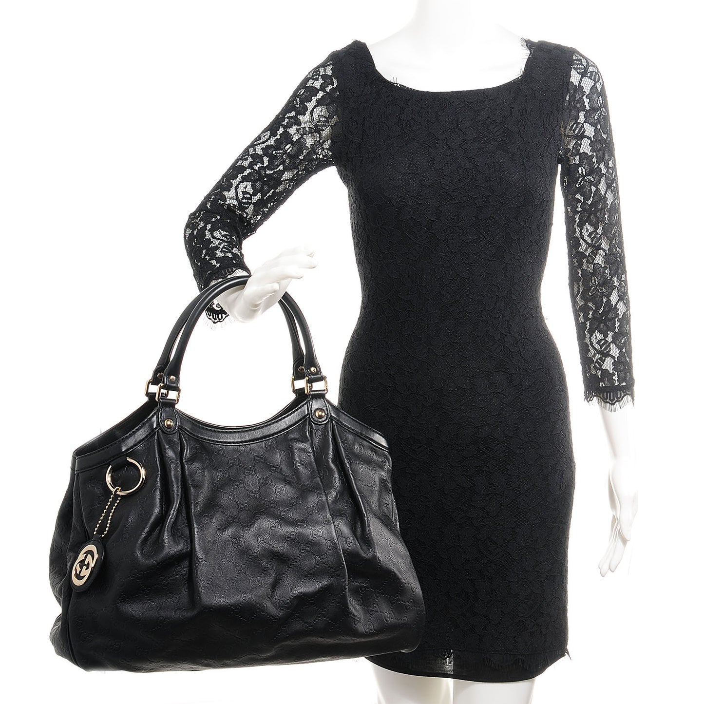 Guccissima Large Sukey Tote Black