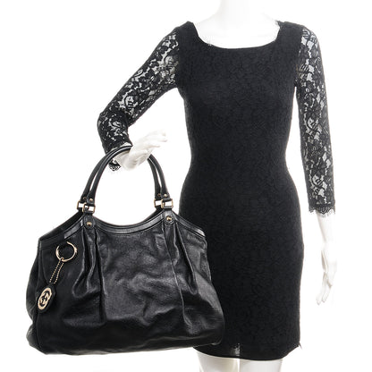 Gucci Guccissima Large Sukey Tote Black 2 of 8