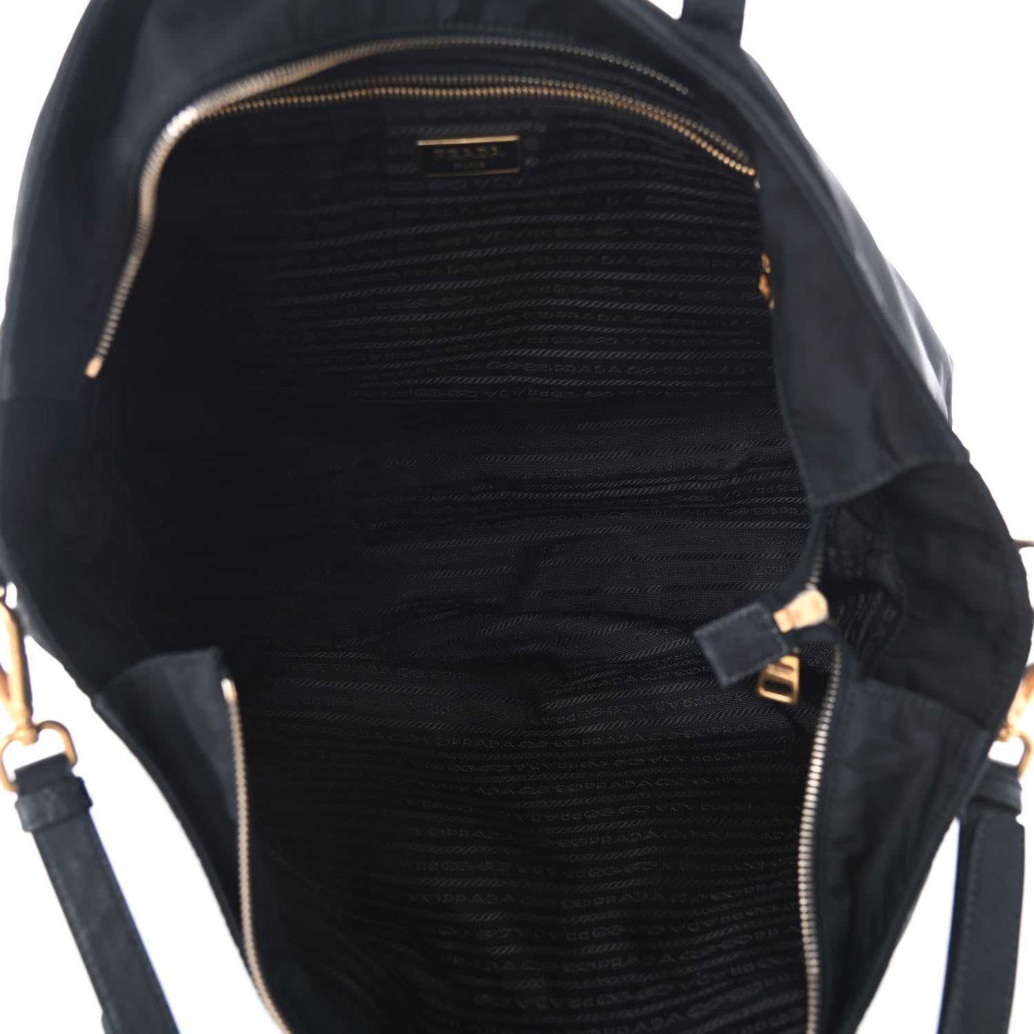 Prada Tessuto Nylon Saffiano Tote Black 6 of 10