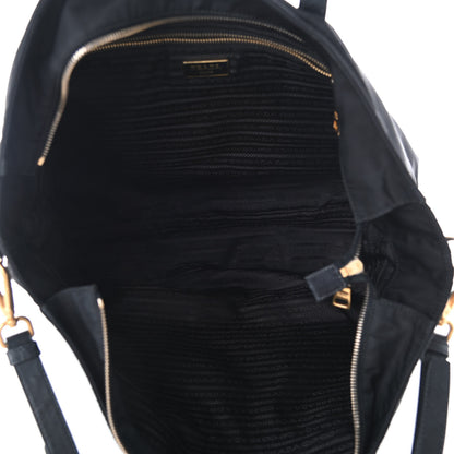 Prada Tessuto Nylon Saffiano Tote Black 6 of 10