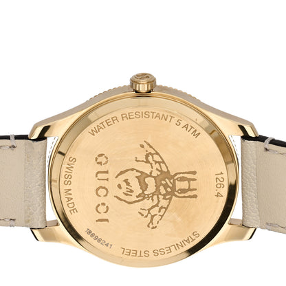Gucci Stainless Steel Calfskin 36mm G-Timeless Bee Quartz Watch White 4 of 5