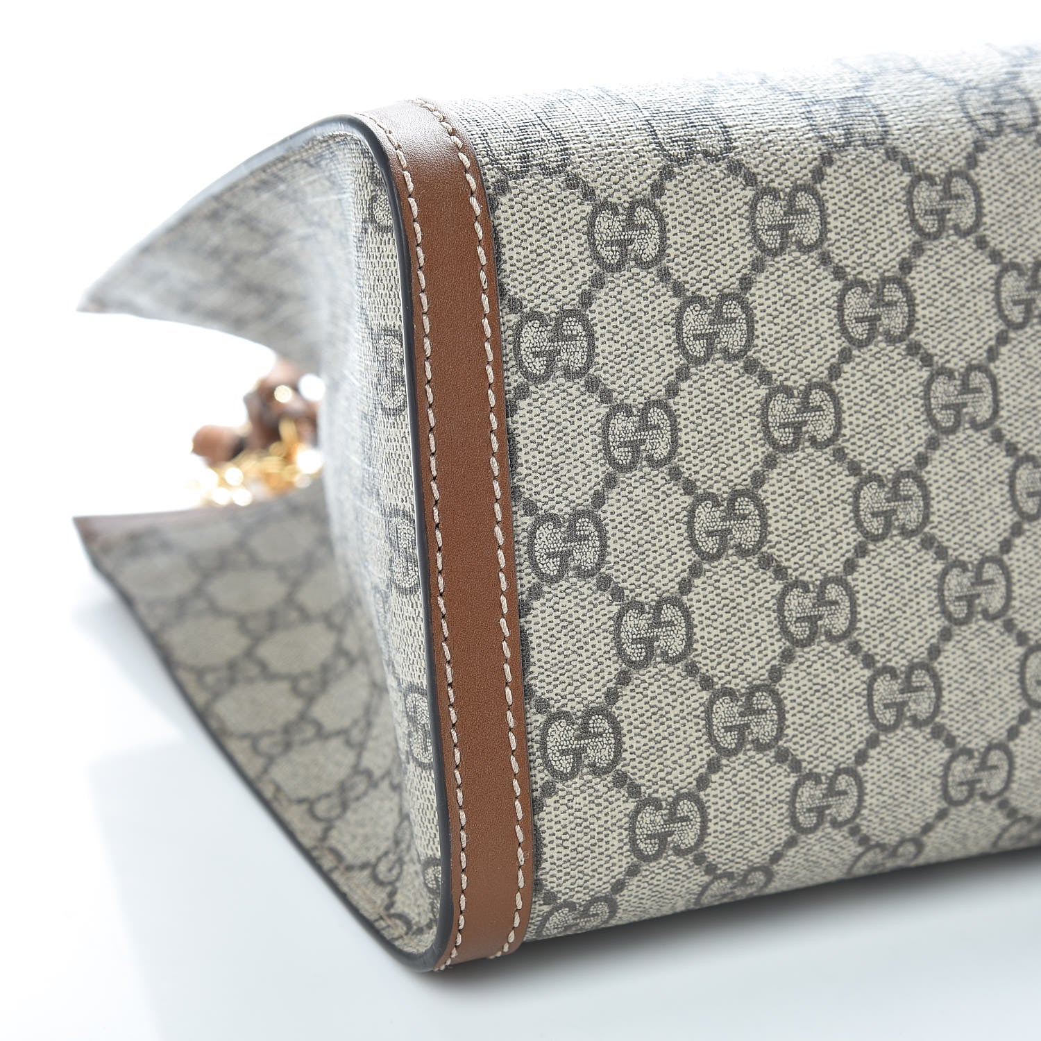 Gucci GG Supreme Monogram Medium Padlock Tote Beige Cuir 8 of 9