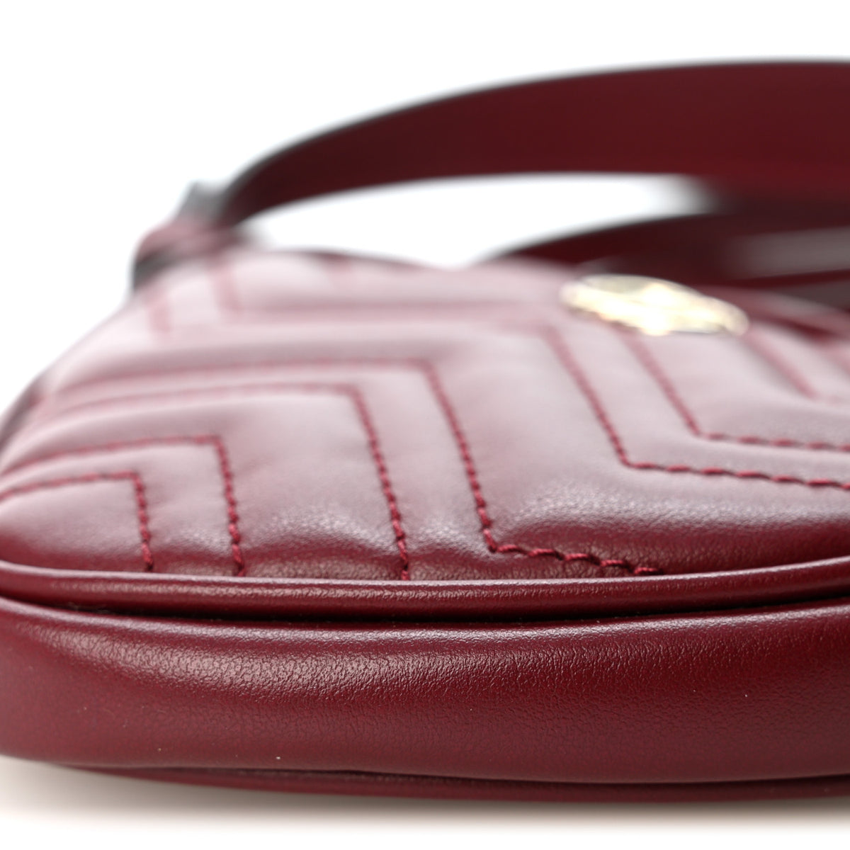 Calfskin Matelasse Diagonal Mini Interlocking G Heart Shoulder Bag Rosso Ancora