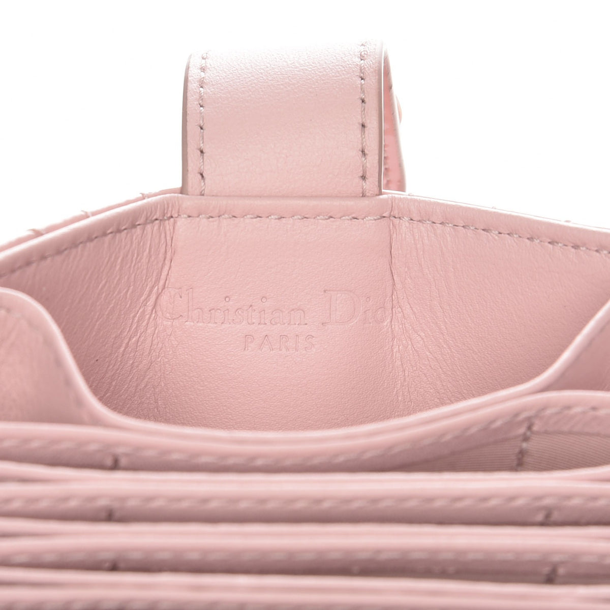 Patent Cannage Lady Dior 5-Gusset Card Holder Pink