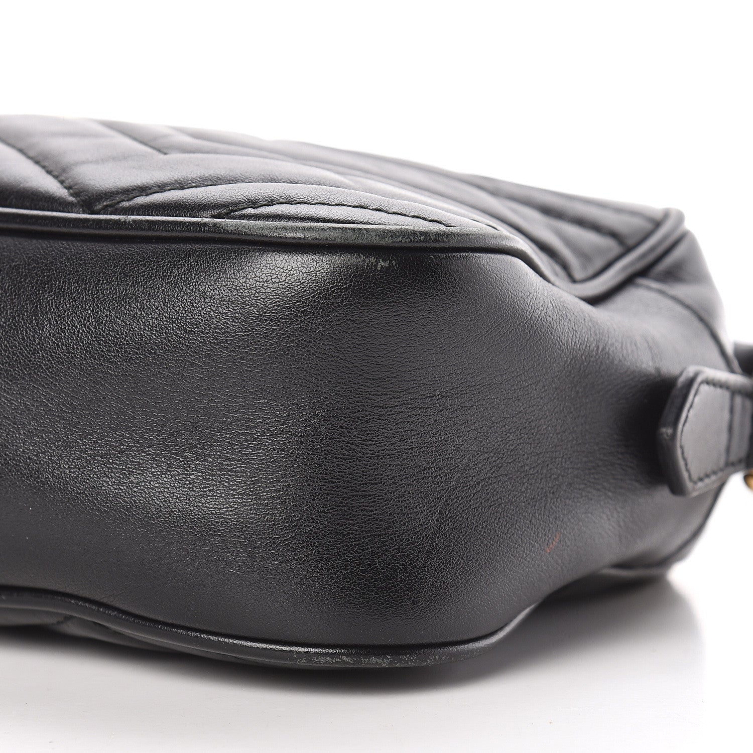 Gucci Calfskin Matelasse Small GG Marmont Chain Shoulder Bag Black 11 of 27