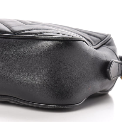 Gucci Calfskin Matelasse Small GG Marmont Chain Shoulder Bag Black 11 of 27