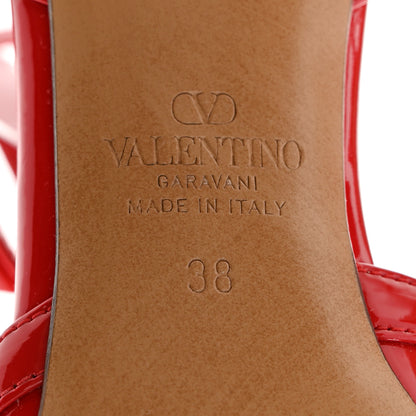 Valentino Garavani Patent Nappa Lacquered Monochrome Rockstud Ankle Strap 65mm Pumps 38 Rouge Pur 7 of 10