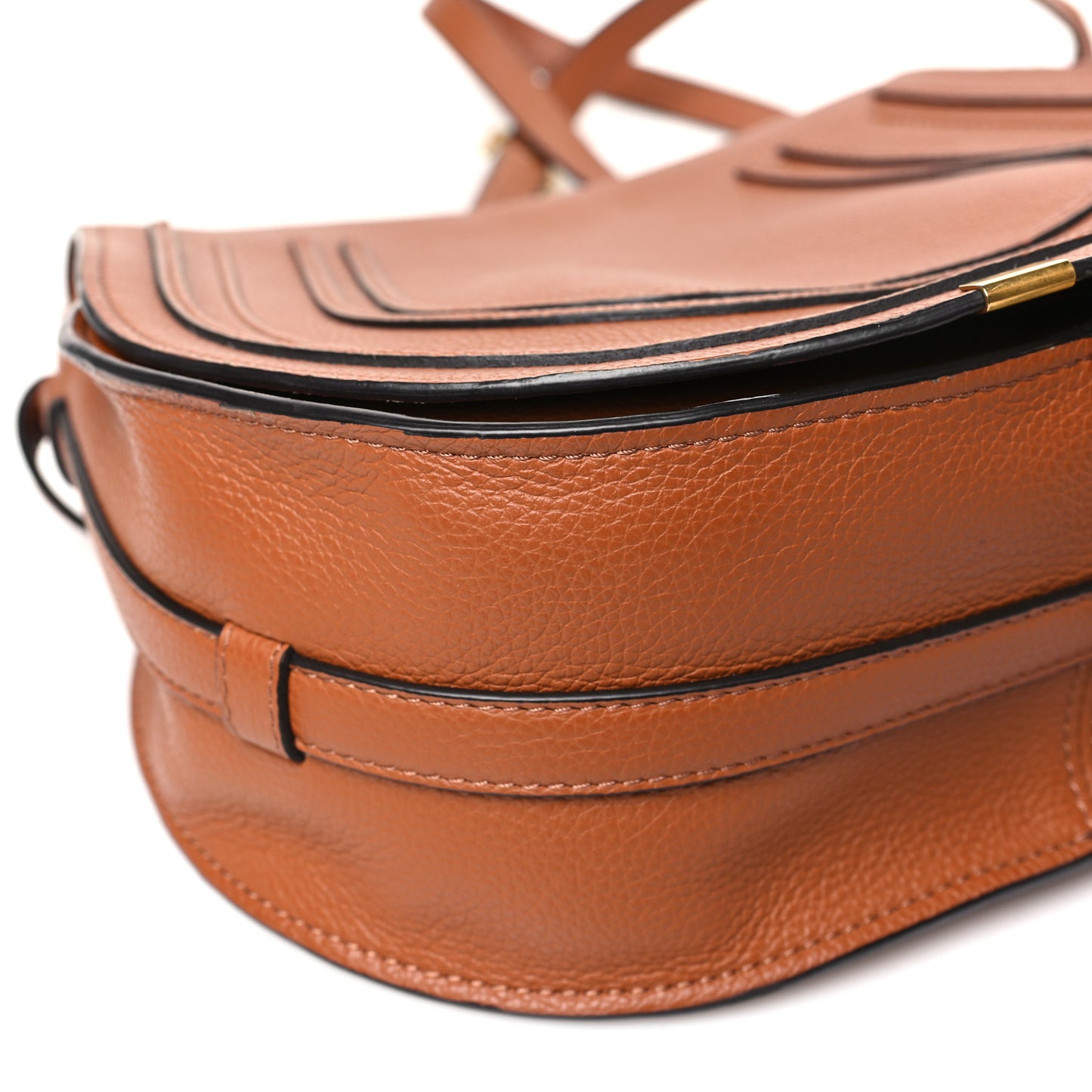 Calfskin Medium Marcie Round Crossbody Bag Tan