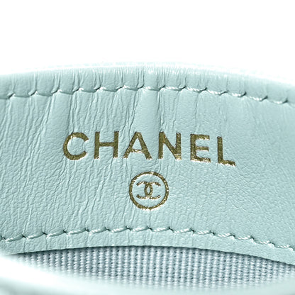 Chanel Caviar Quilted Card Holder Light Blue 6 of 9