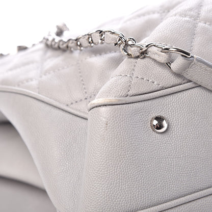 Chanel Caviar Quilted Top Handle Shopping Tote Grey 10 of 18