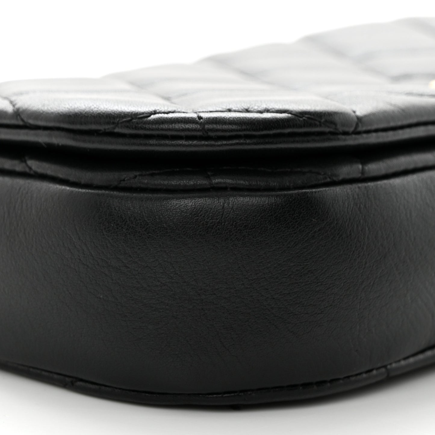 Calfskin Quilted Coco Mail Clutch With Chain Black