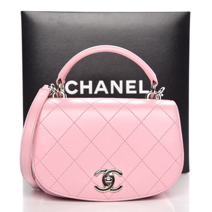 Chanel Calfskin Stitched Ring My Bag Flap Crossbody Pink 8 of 8