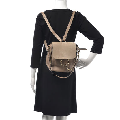 Chloe Suede Calfskin Medium Faye Backpack Motty Grey 2 of 9