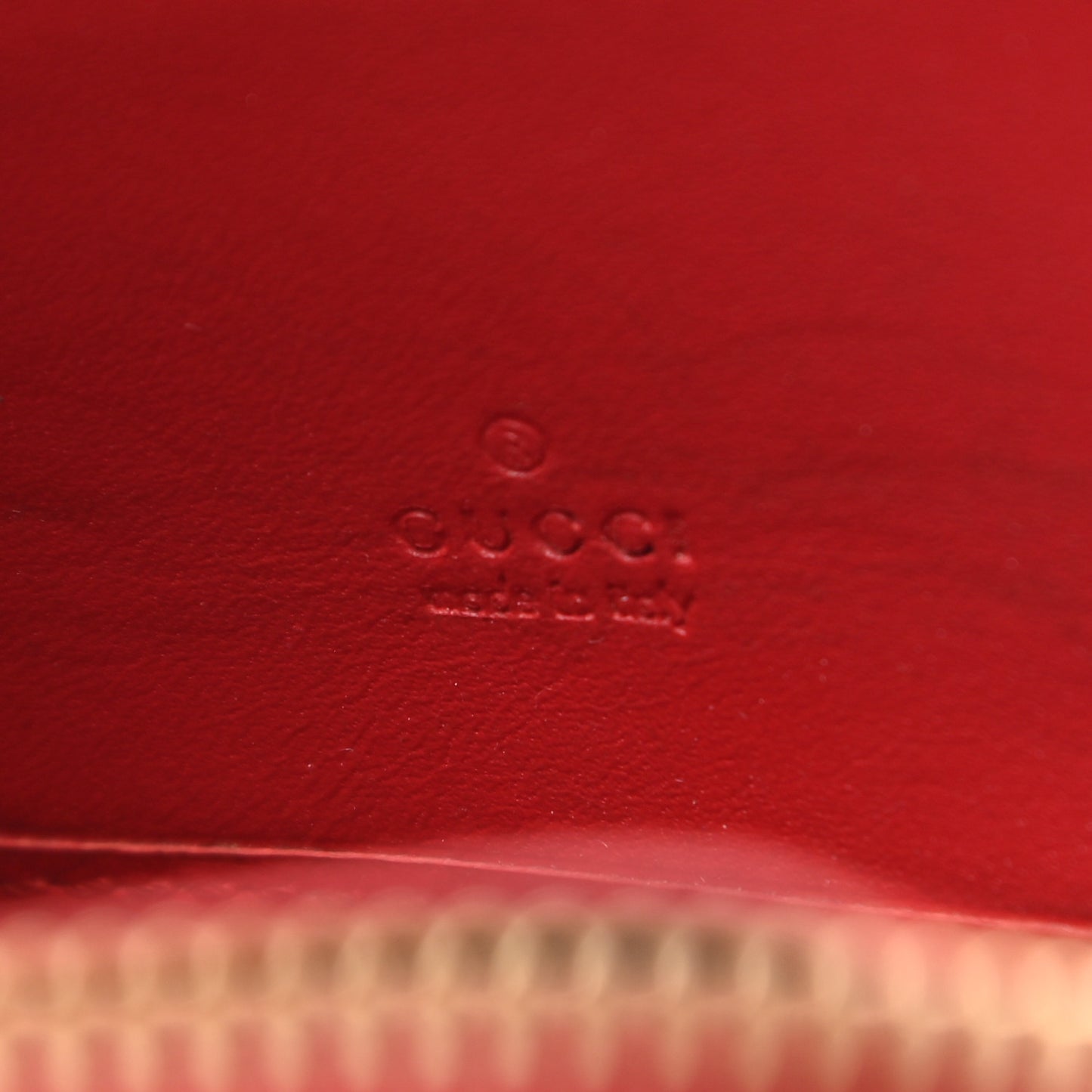 GG Supreme Monogram Mystic Cat Patch Zip Around Card Case Wallet Beige Hibiscus Red