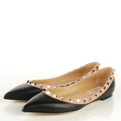 Valentino Garavani Nappa Rockstud Ballerina Flats 36 Black Poudre 7 of 18