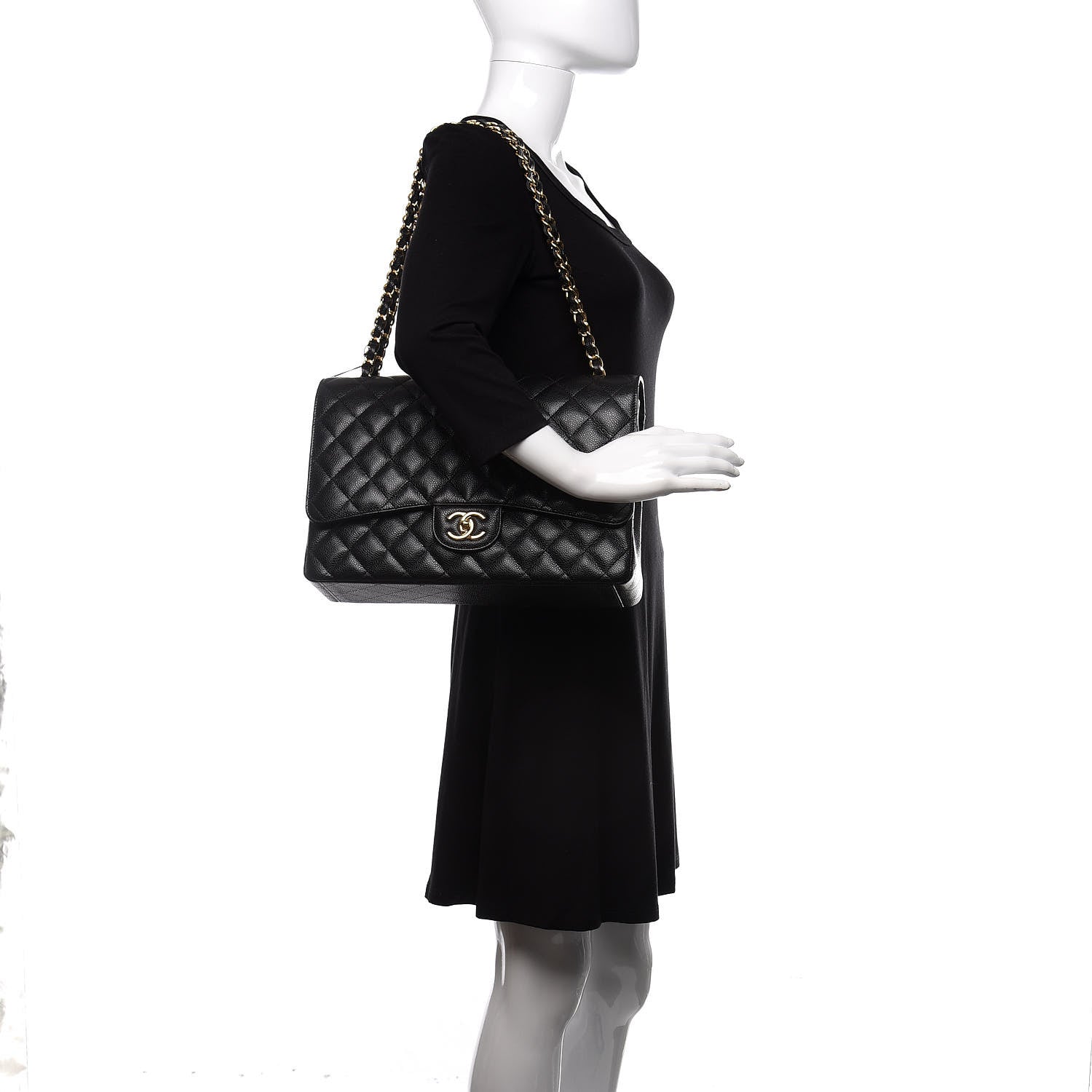 Chanel Caviar Quilted Maxi Double Flap Black 2 of 10