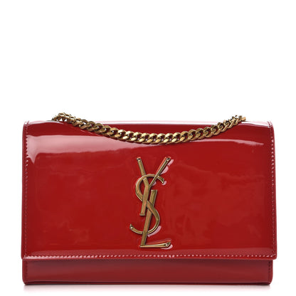 Saint Laurent Patent Small Monogram Kate Satchel Red 1 of 7