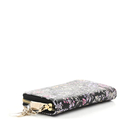 Christian Dior Calfskin Millefiori Printed Lady Dior Zip Wallet Black 4 of 7