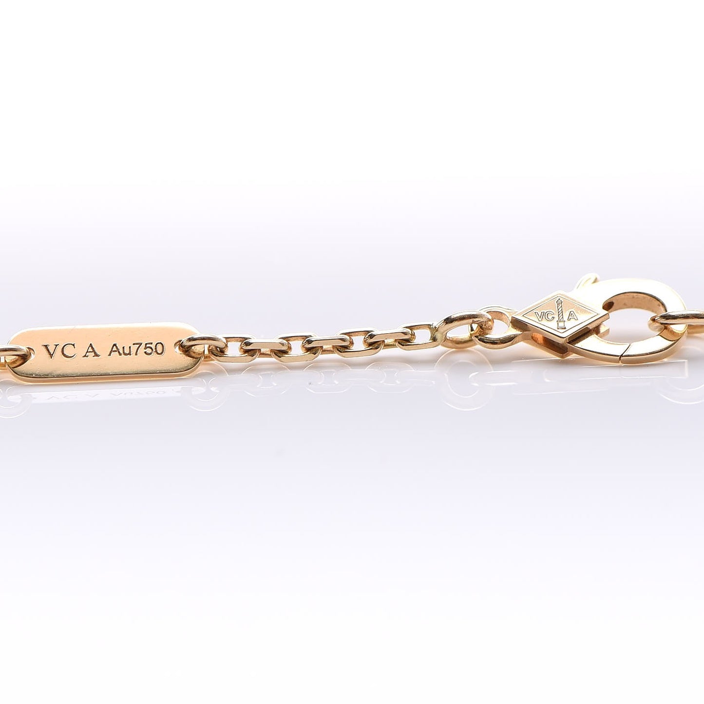 18K Yellow Gold Carnelian Magic Alhambra Long Necklace