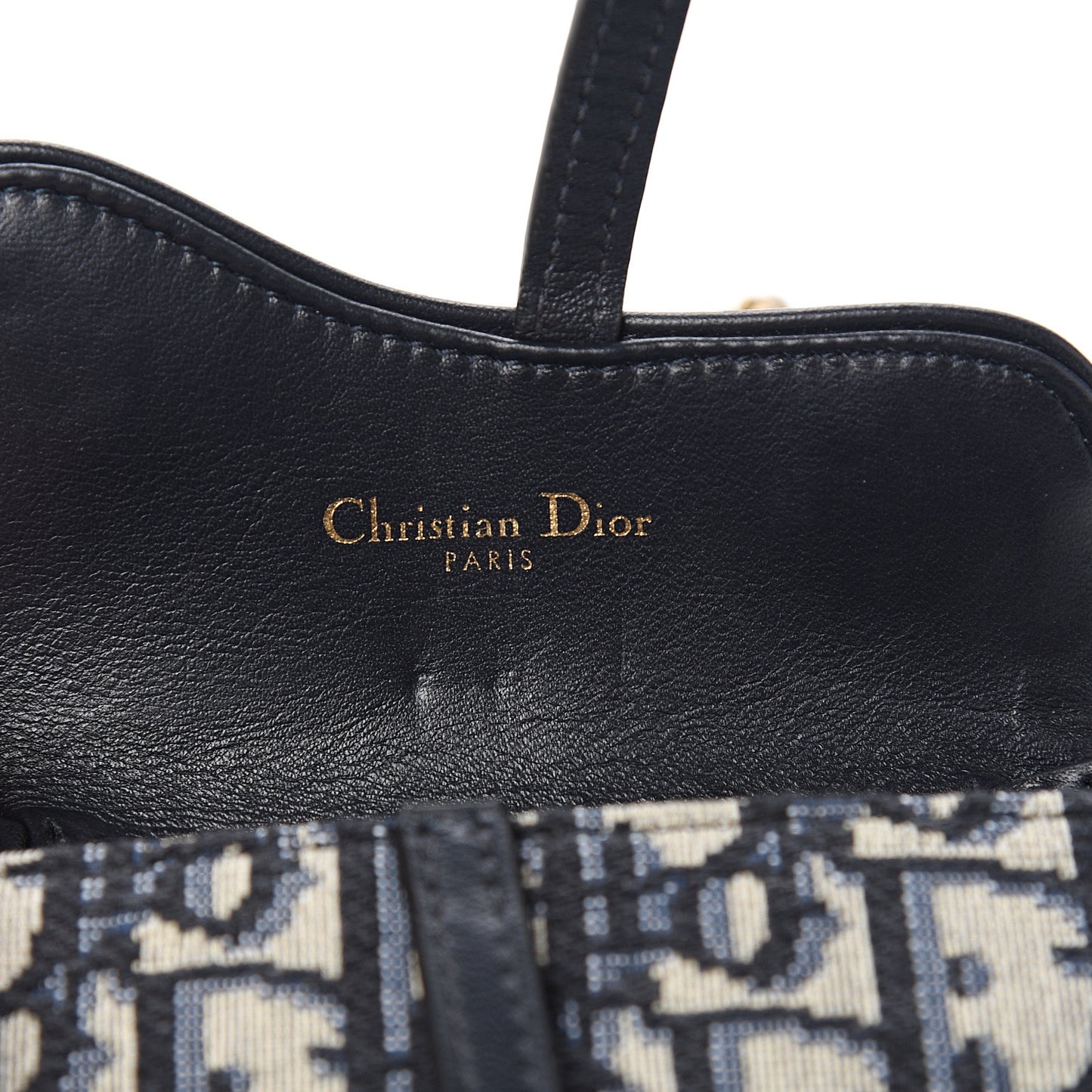 Oblique Nano Saddle Chain Pouch Blue