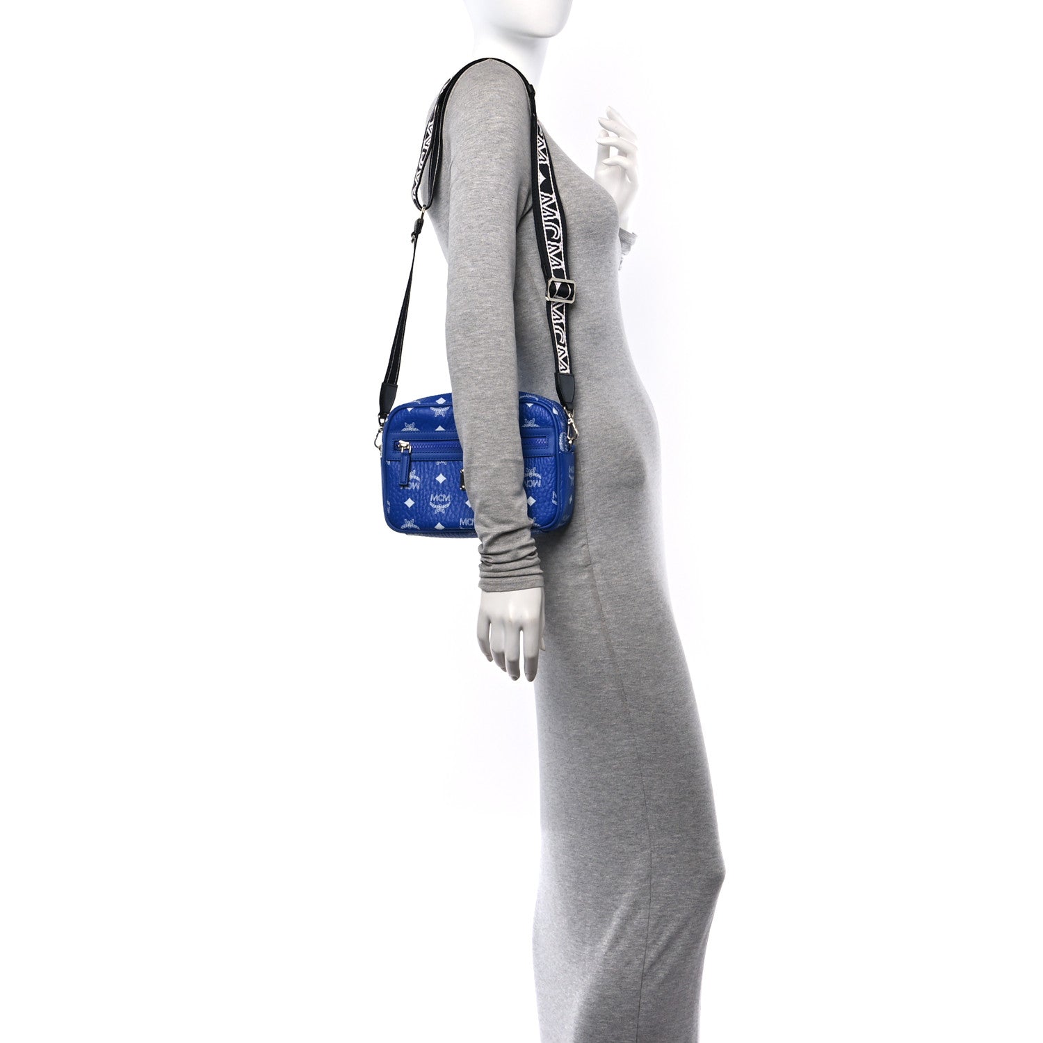 MCM Visetos Klassik Crossbody Bag Blue 3 of 10